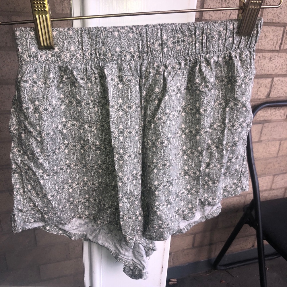 Brandy Melville green and white shorts